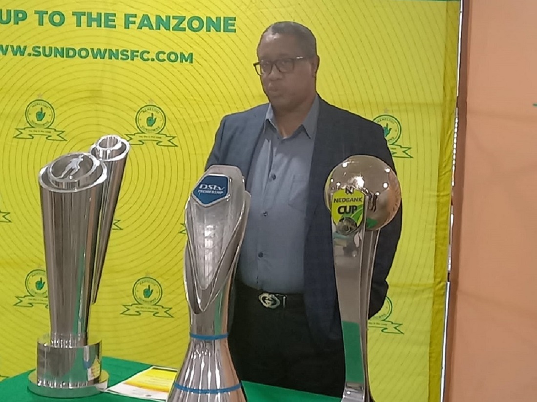 The Premiership Champions Mamelodi Sundowns Football Club representatives' visit to  Department of Sport, Arts and Culture - Olympic Towers to strengthen the working relationship and to showcase the trophies. 
